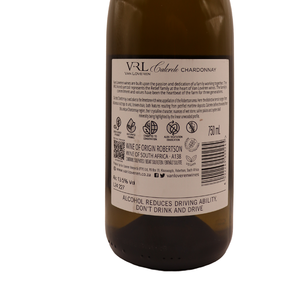 Afrique du Sud blanc Chardonnay Van Loveren 24 75cl