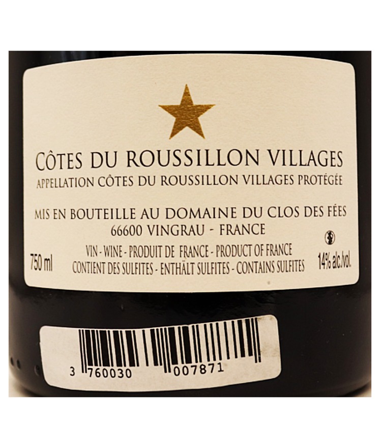 Languedoc Rouge Côtes du Roussillon Domaine du Clos des Fées 21 75cl