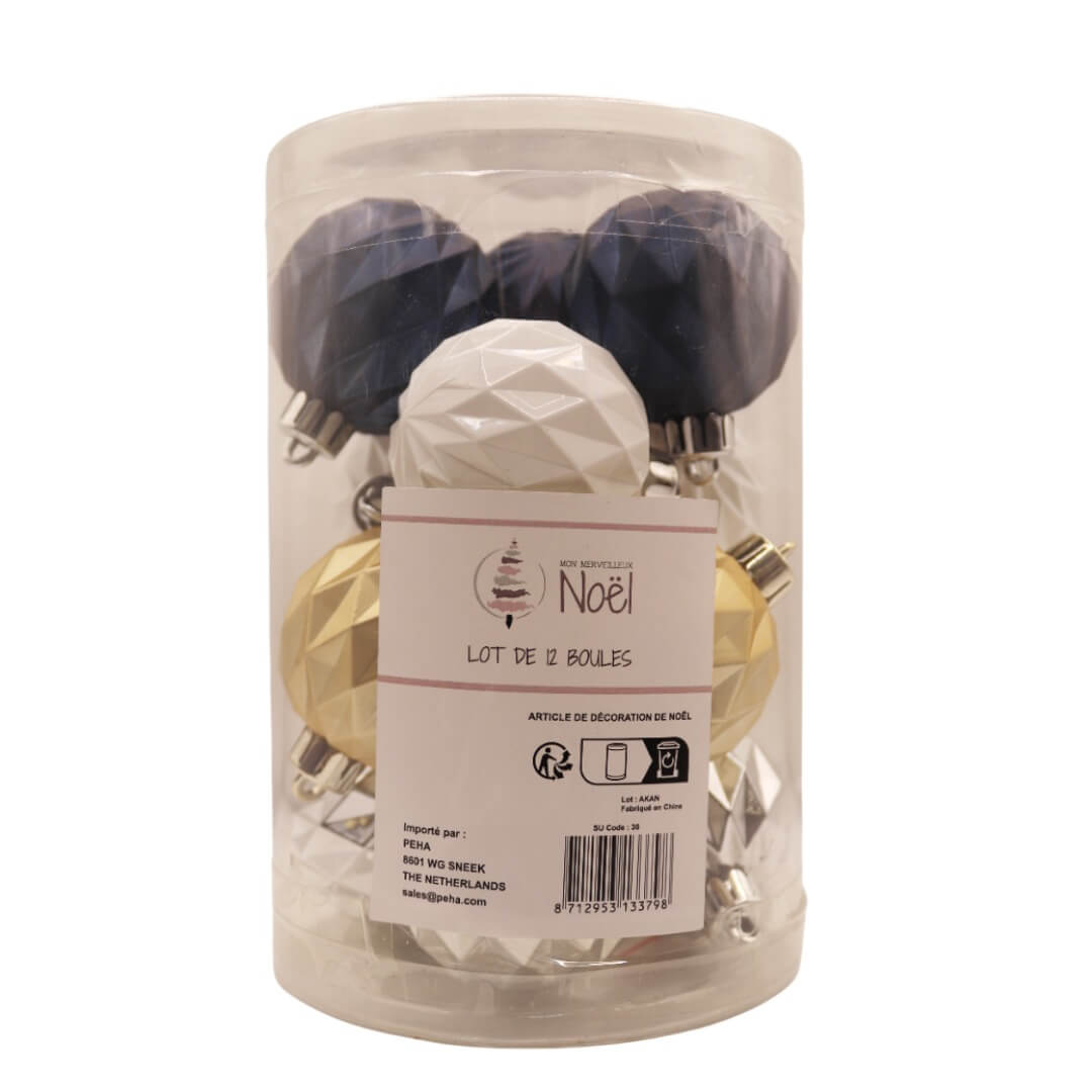 Boite 12 boules origami 6cm assortis