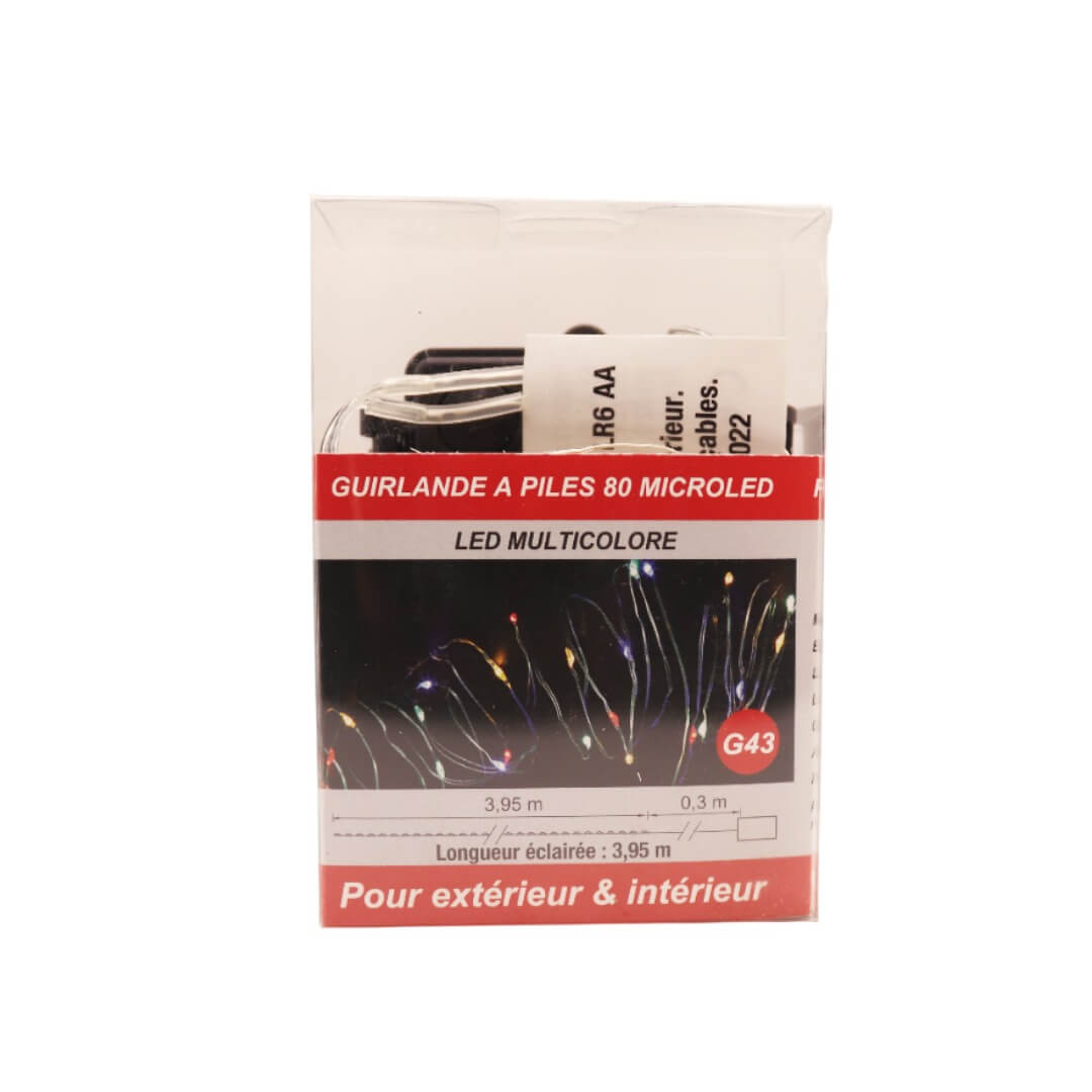 Guirlande animée fil argenté 80 LED