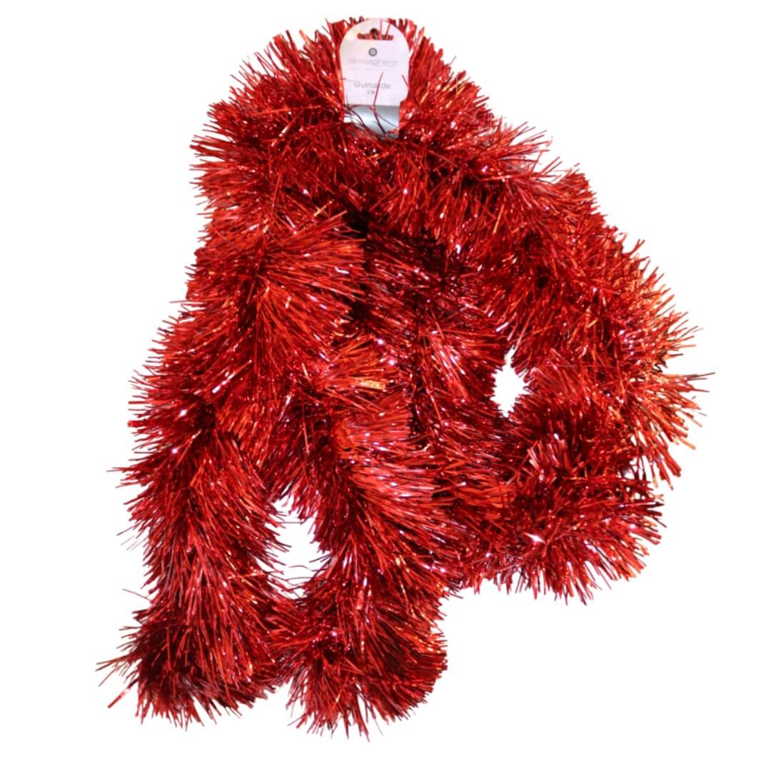 Guirlande boa brillante fine rouge