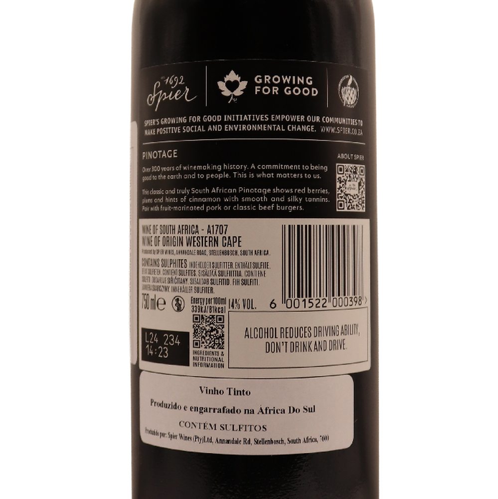 Afrique du Sud rouge Pinotage Spier 23 75cl