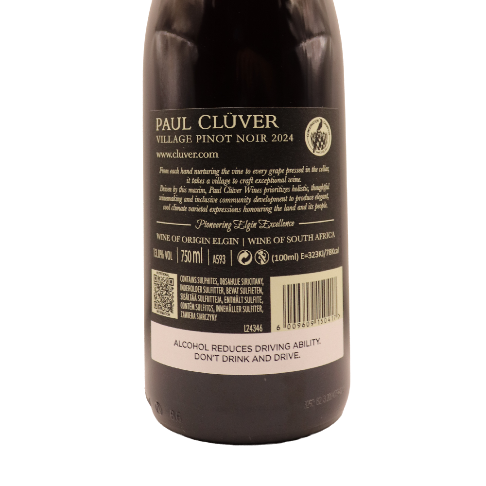 Afrique du Sud Rouge Pinot noir Village Paul Cluver 24 75cl