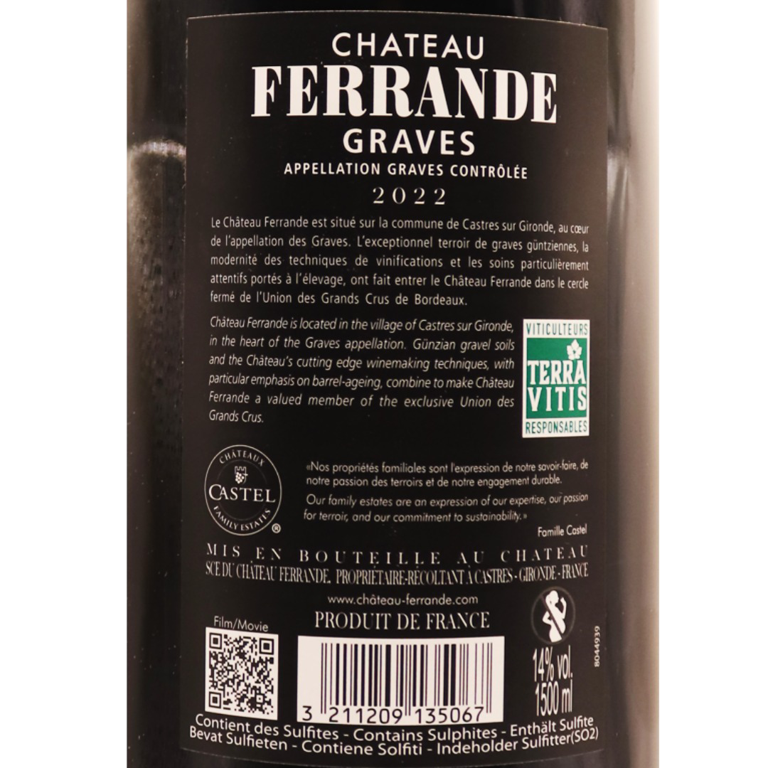 Bordeaux Rouge Graves Château Ferrande 22 1,5l