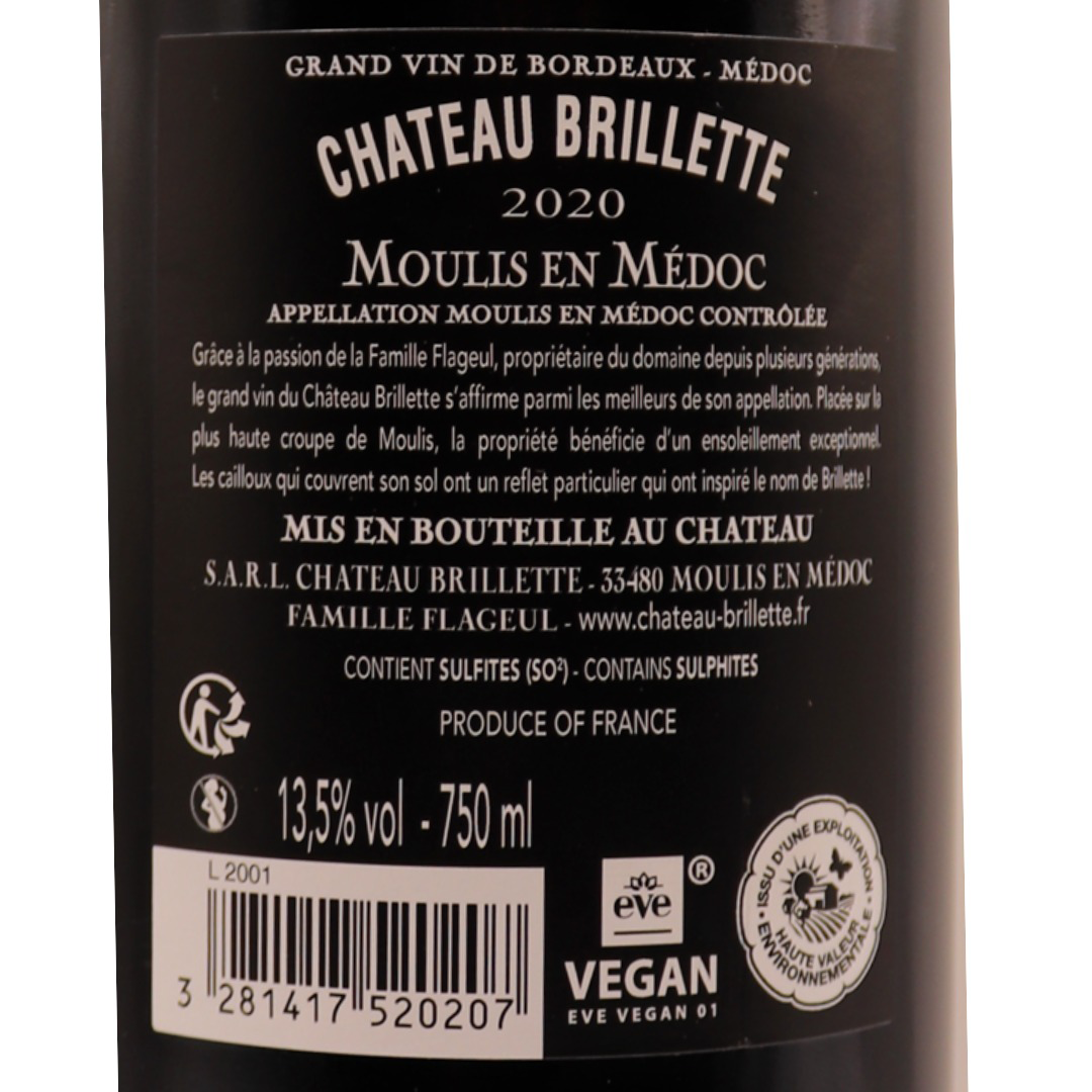 Bordeaux Rouge Moulis Château Brillette 20 75cl