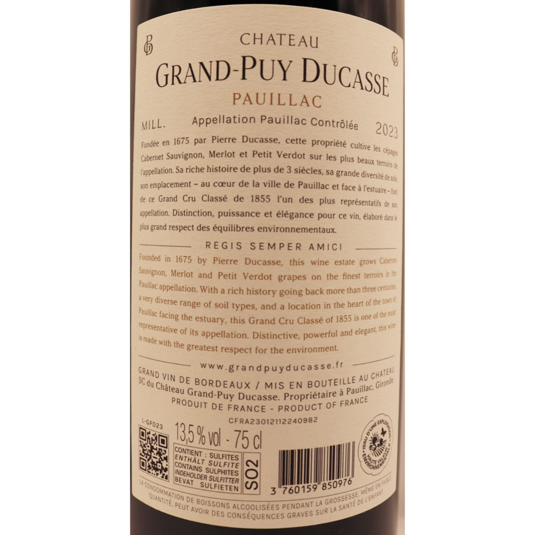 Bordeaux Rouge Pauillac Château Grand-Puy Ducasse 23 75cl