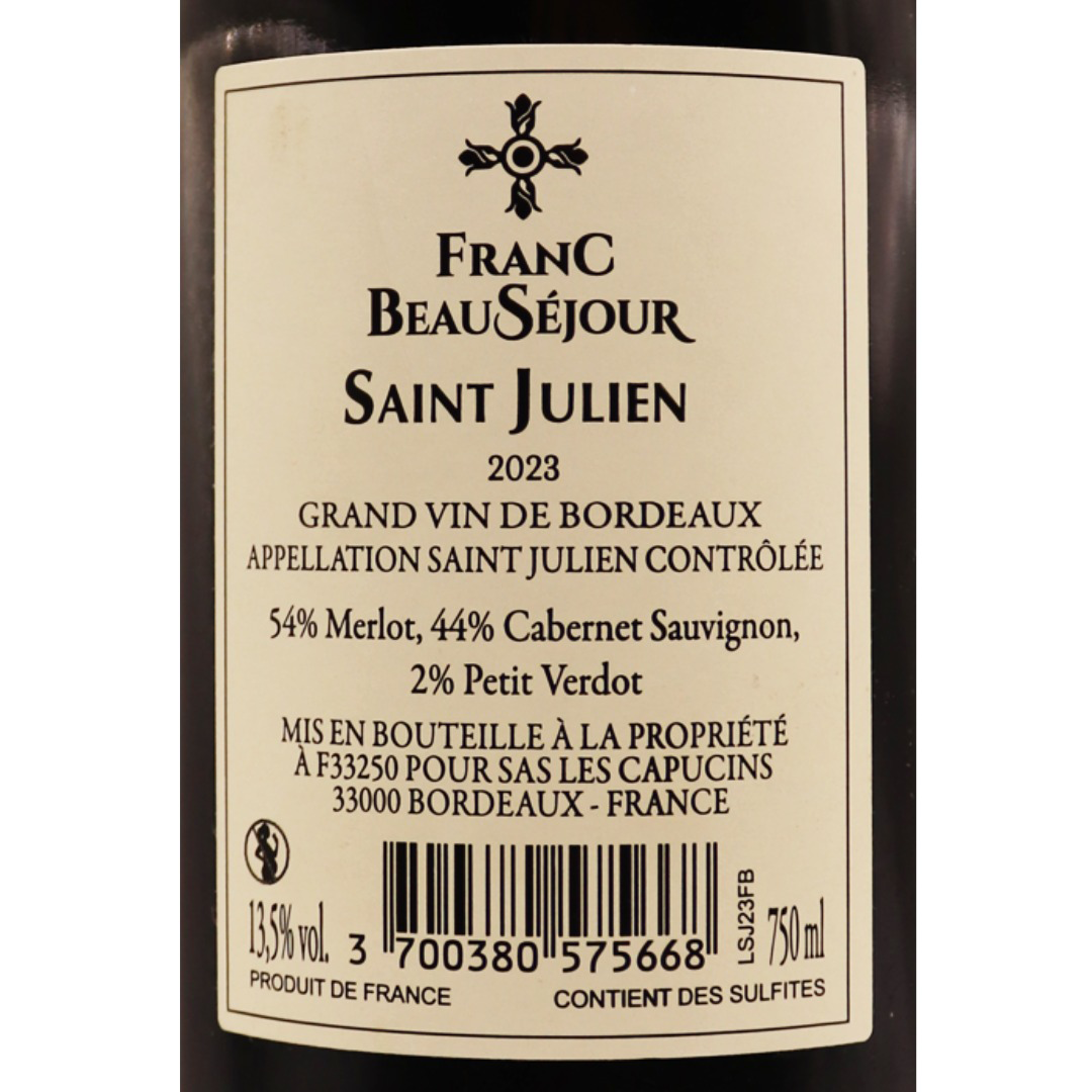 Bordeaux Rouge Saint-Julien Franc Beauséjour 22 75cl