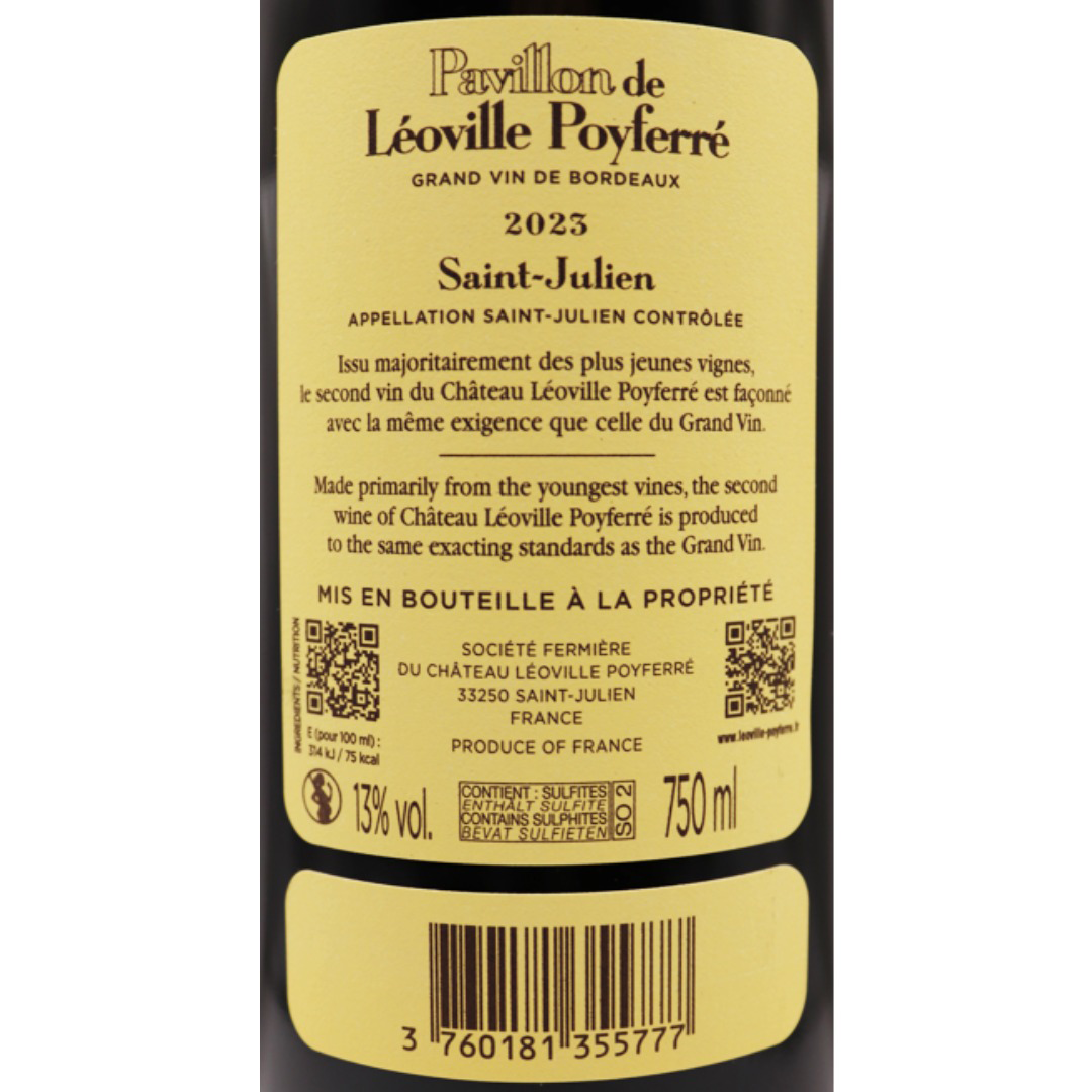 Bordeaux Rouge Saint-Julien Pavillon Léoville Poyferré 23 75cl