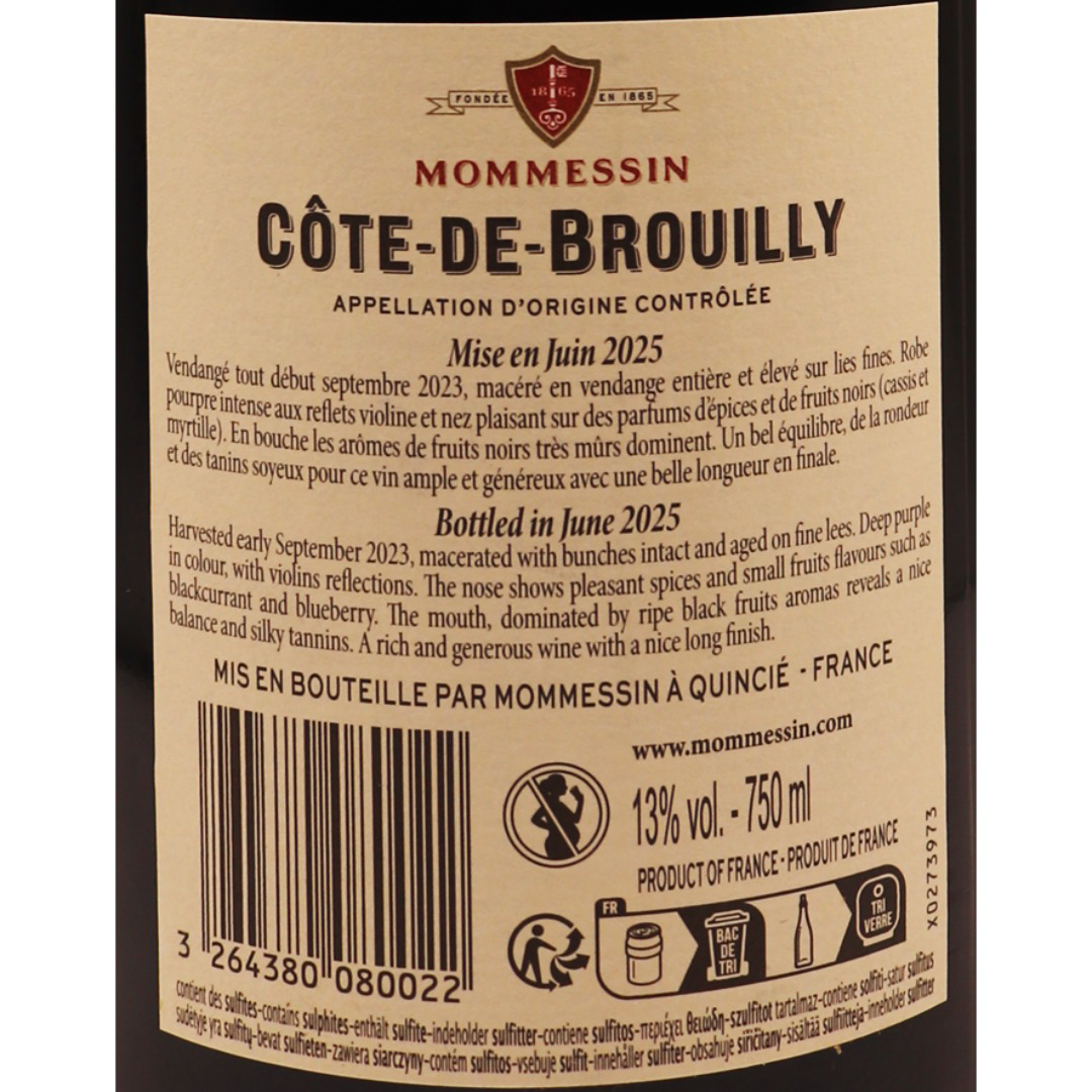 Beaujolais Rouge Brouilly Mommessin les Grandes Mises 23 75cl