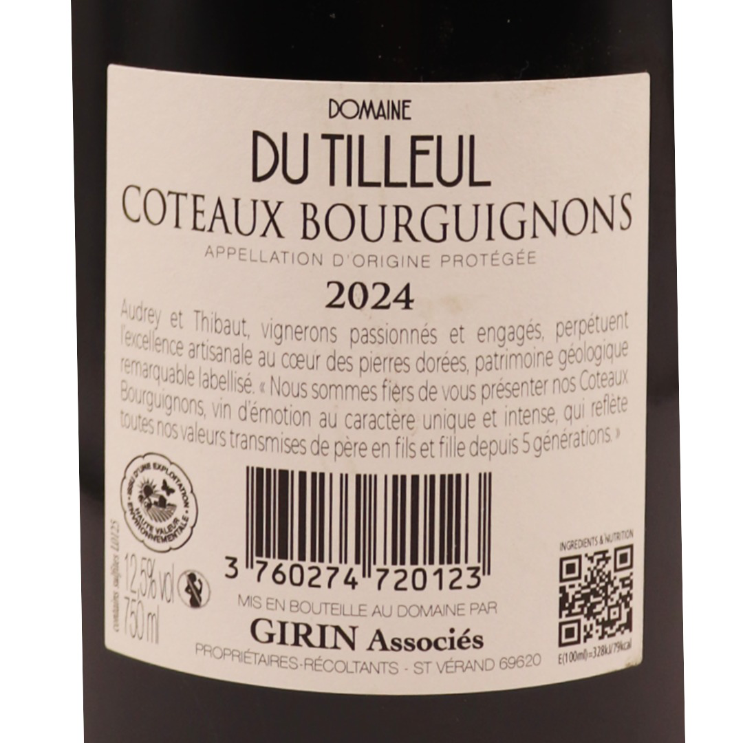 Bourgogne Rouge Domaine du Tilleul 24 75cl