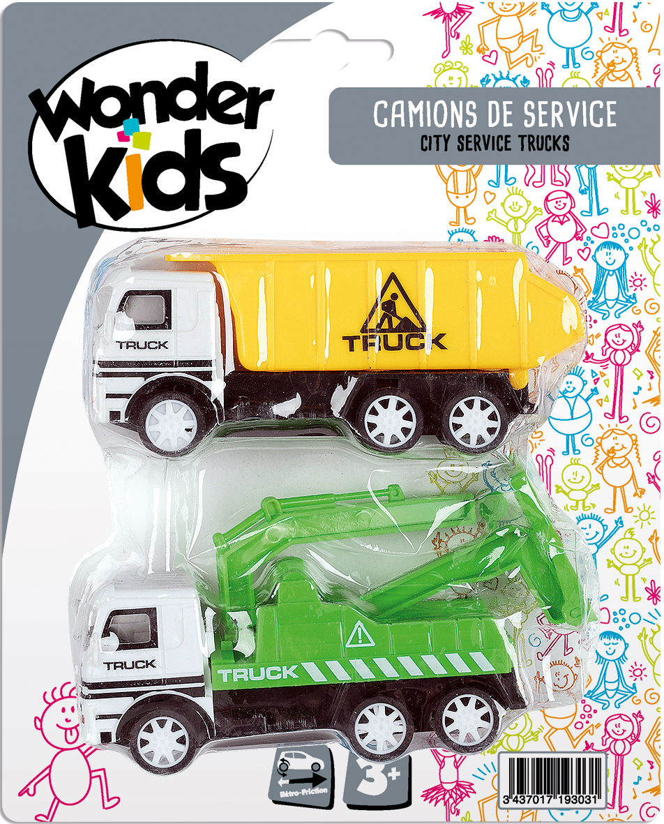 Camions de service miniature City service trucks 11 cm 2 assortis