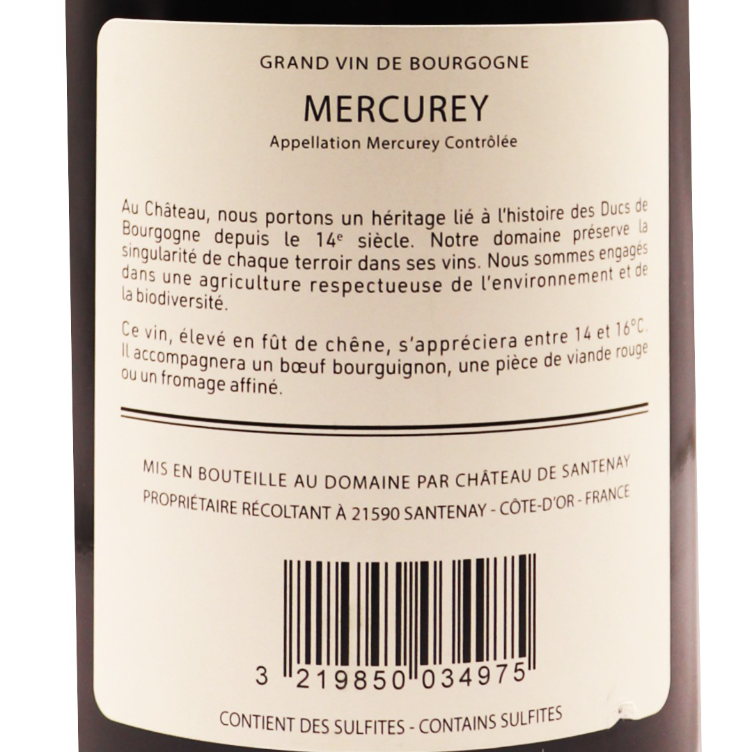 Bourgogne Rouge Mercurey Château de Santenay Vieilles Vignes 23 75cl