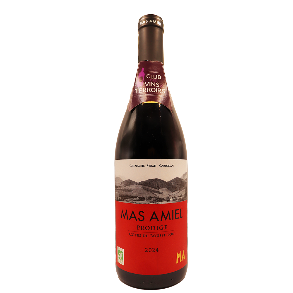 Languedoc rouge Côtes du Roussillon Mas Amiel Prodige biodynamie 24 75cl
