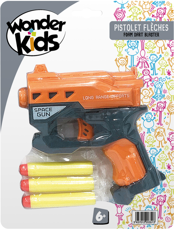 Pistolet à fléchettes en mousse (assortiment de 2 modèles)