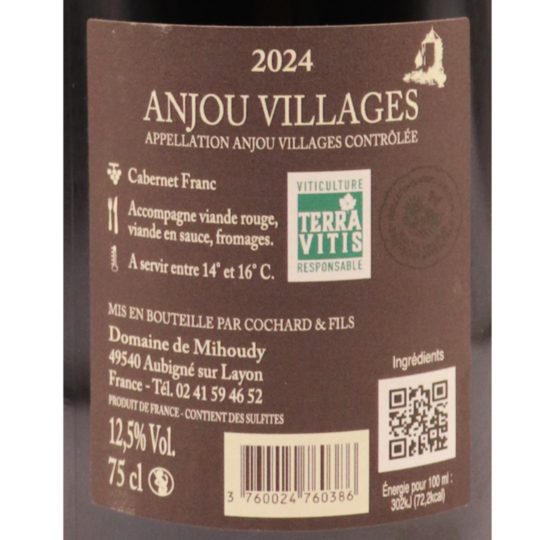 Loire Rouge Anjou villages Domaine Mihoudy 24 75cl