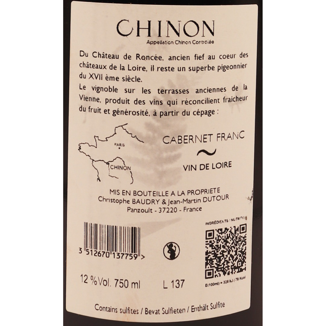 Loire Rouge Chinon Domaine du Roncée vieilles vignes 24 75cl