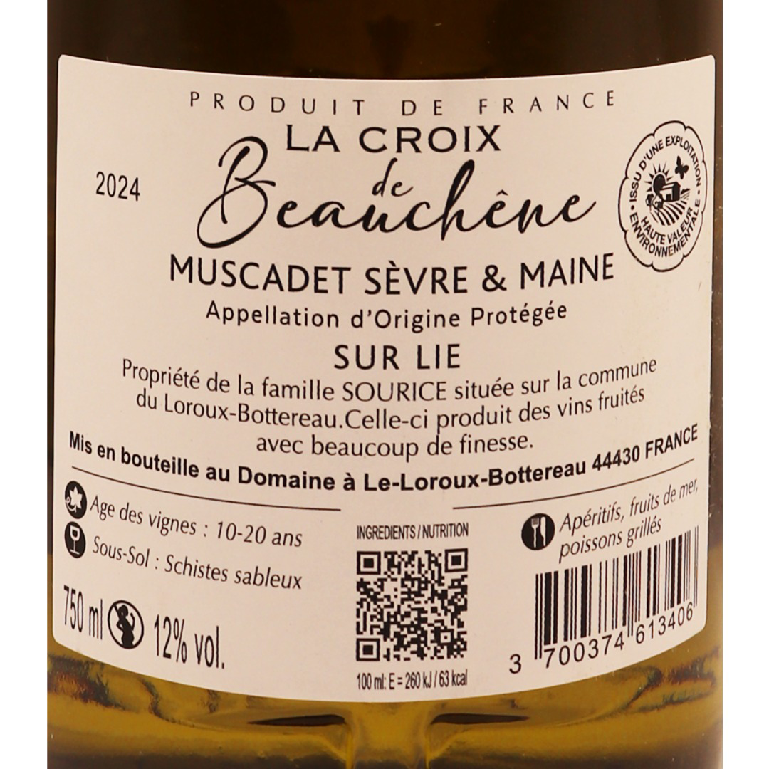 Loire Blanc Muscadet Sèvres Domaine La Croix Beauchène 24 75cl