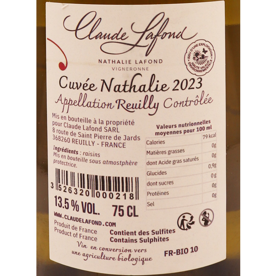 Loire Blanc Reuilly Domaine Claude Lafond cuvée Nathalie 23 75cl