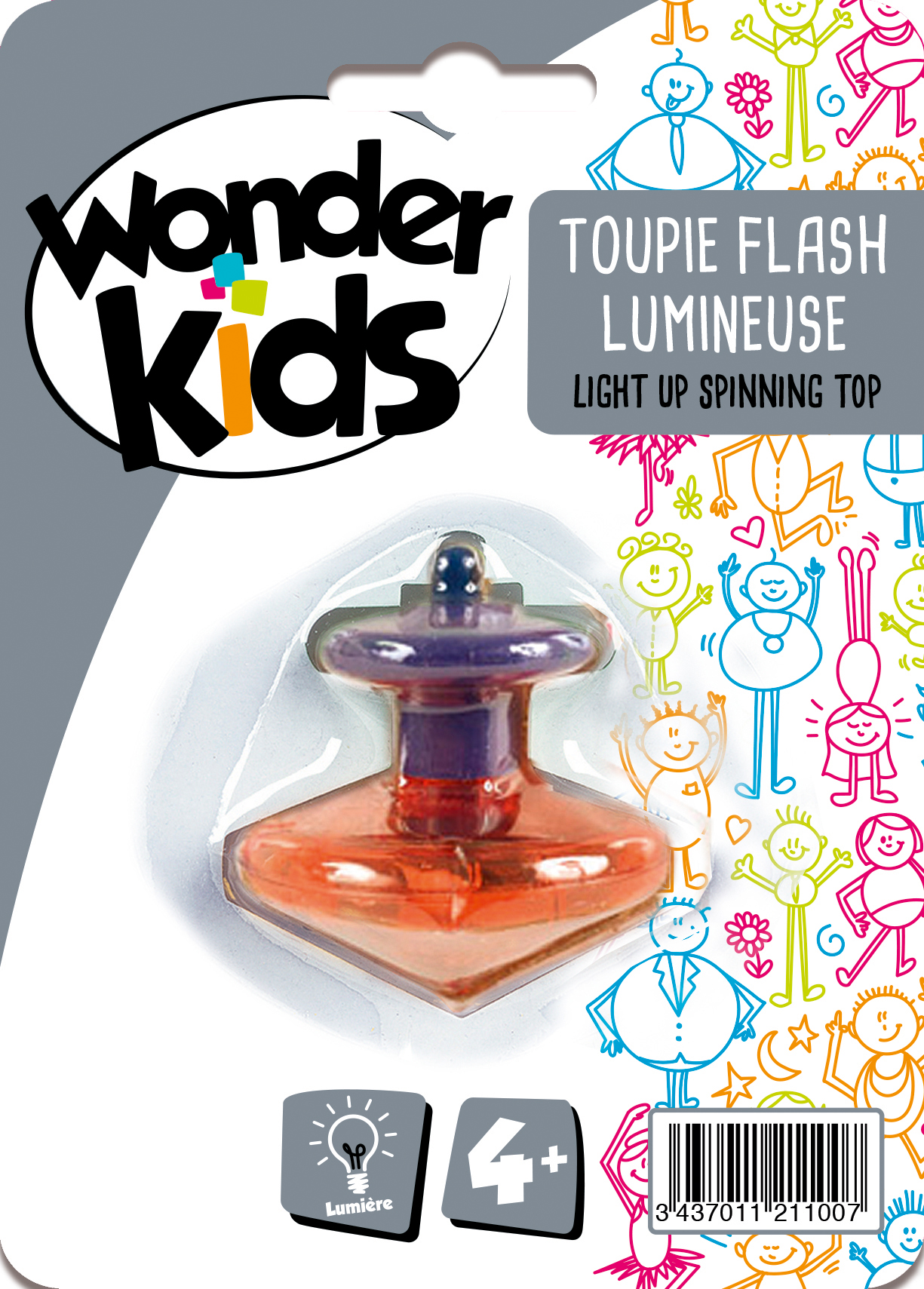 Toupie lumineuse avec lanceur (assortiment de 3 modèles)
