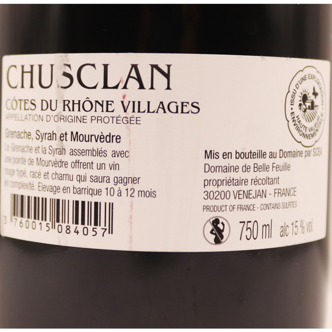Côtes du Rhône Rouge Villages Chuscl Domaine Belle Feuille 23 75cl