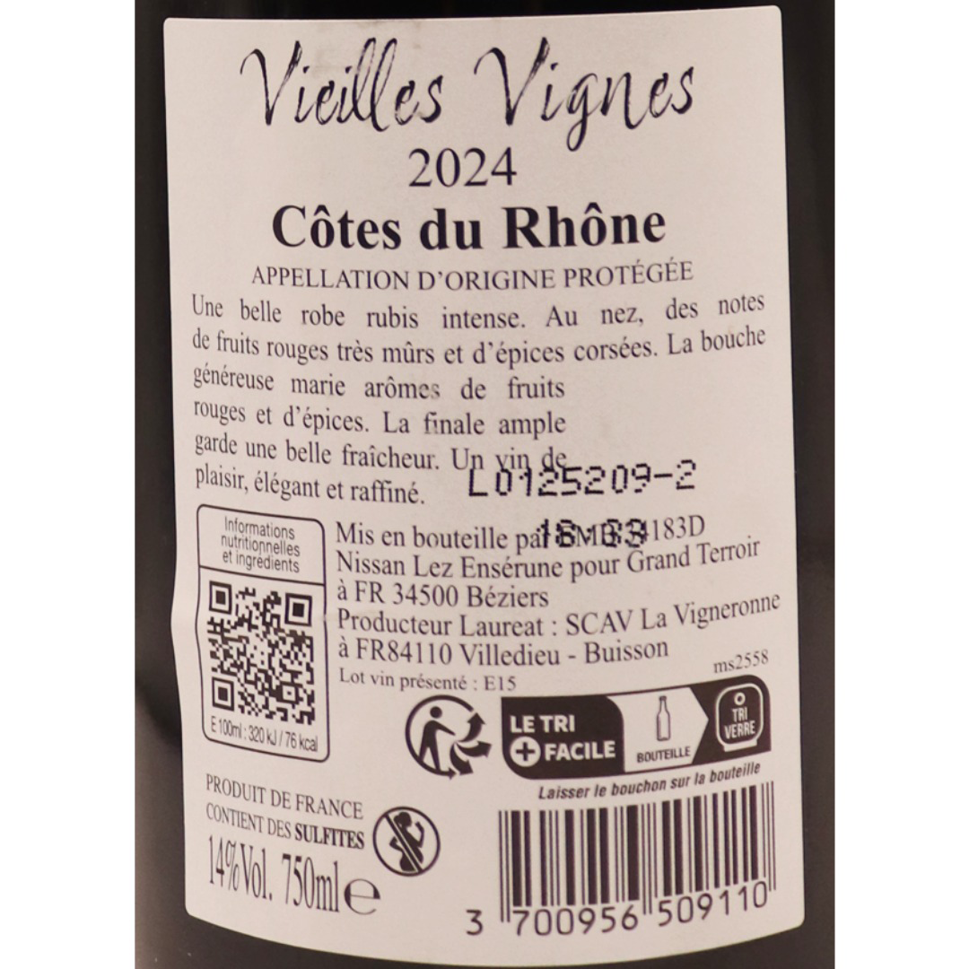Côtes du Rhône Rouge Vieilles Vignes 24 75cl