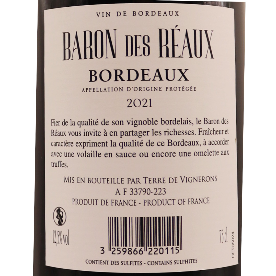 Bordeaux Rouge Baron des Réaux 21 75cl