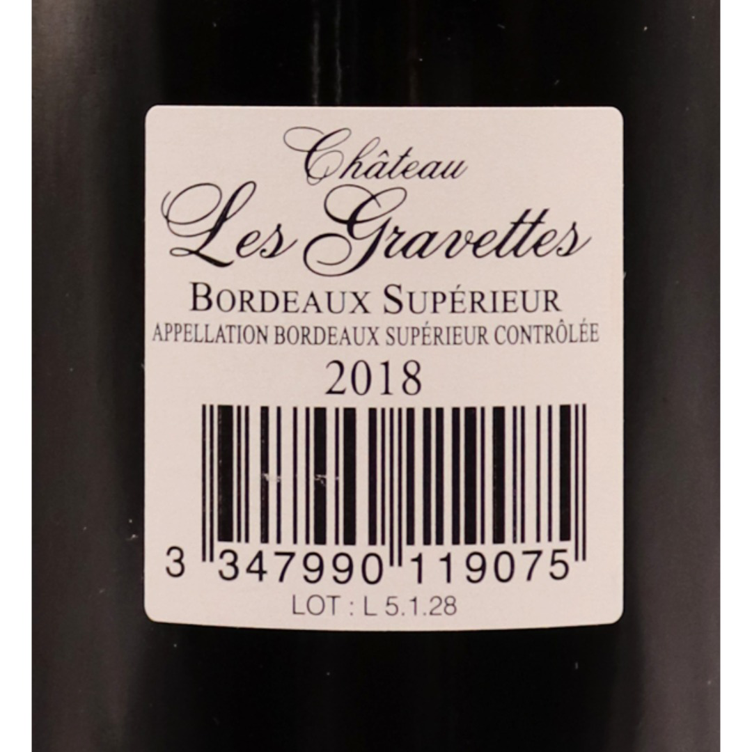 Bordeaux Rouge Supérieur Château les Gravettes 18 75cl