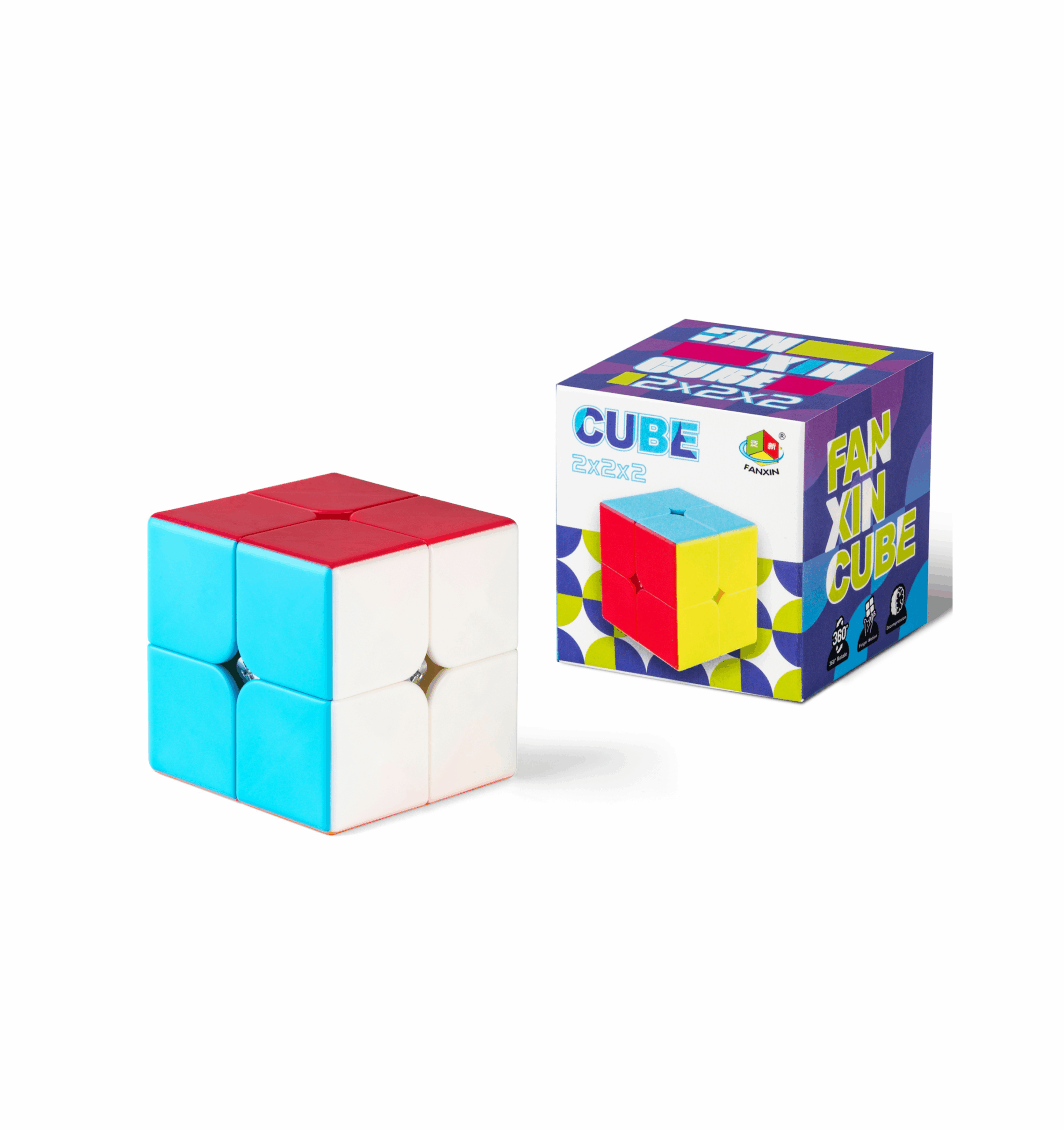 Cube magique 2X2 en fibre de carbone pour enfants