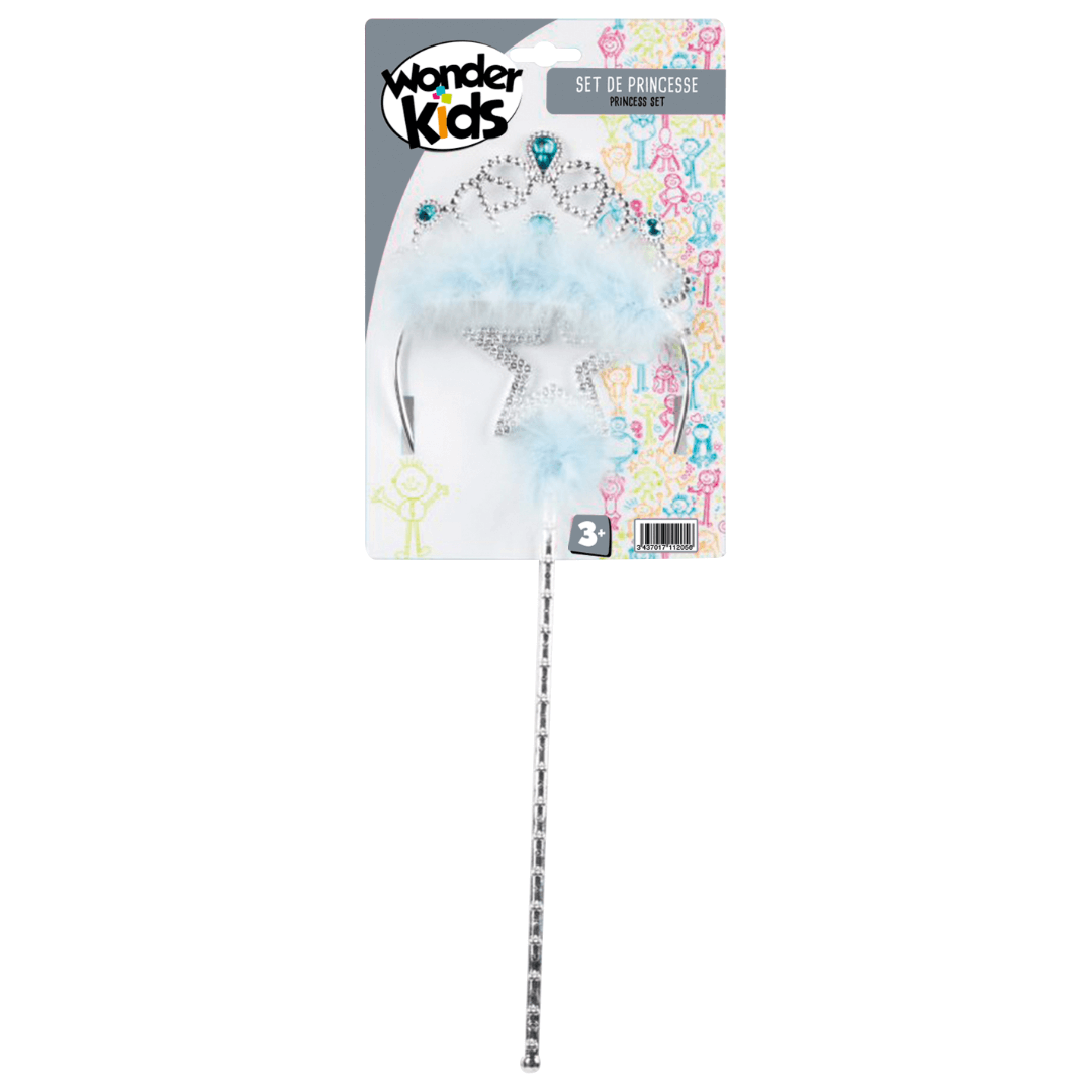 Set de princesse avec diadème et baguette (assortiment de 3 modèles)