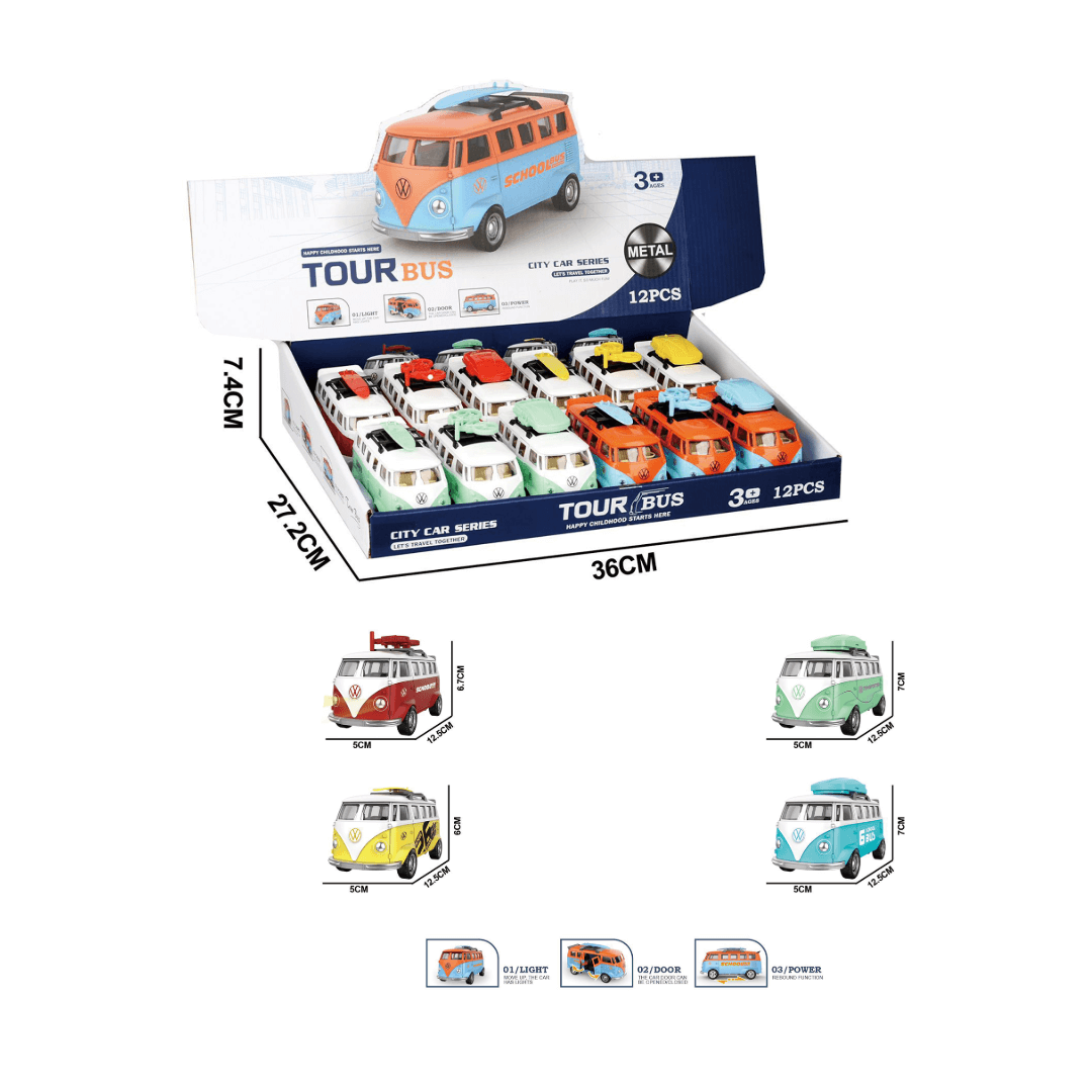 Collection de véhicules retro de type van camper