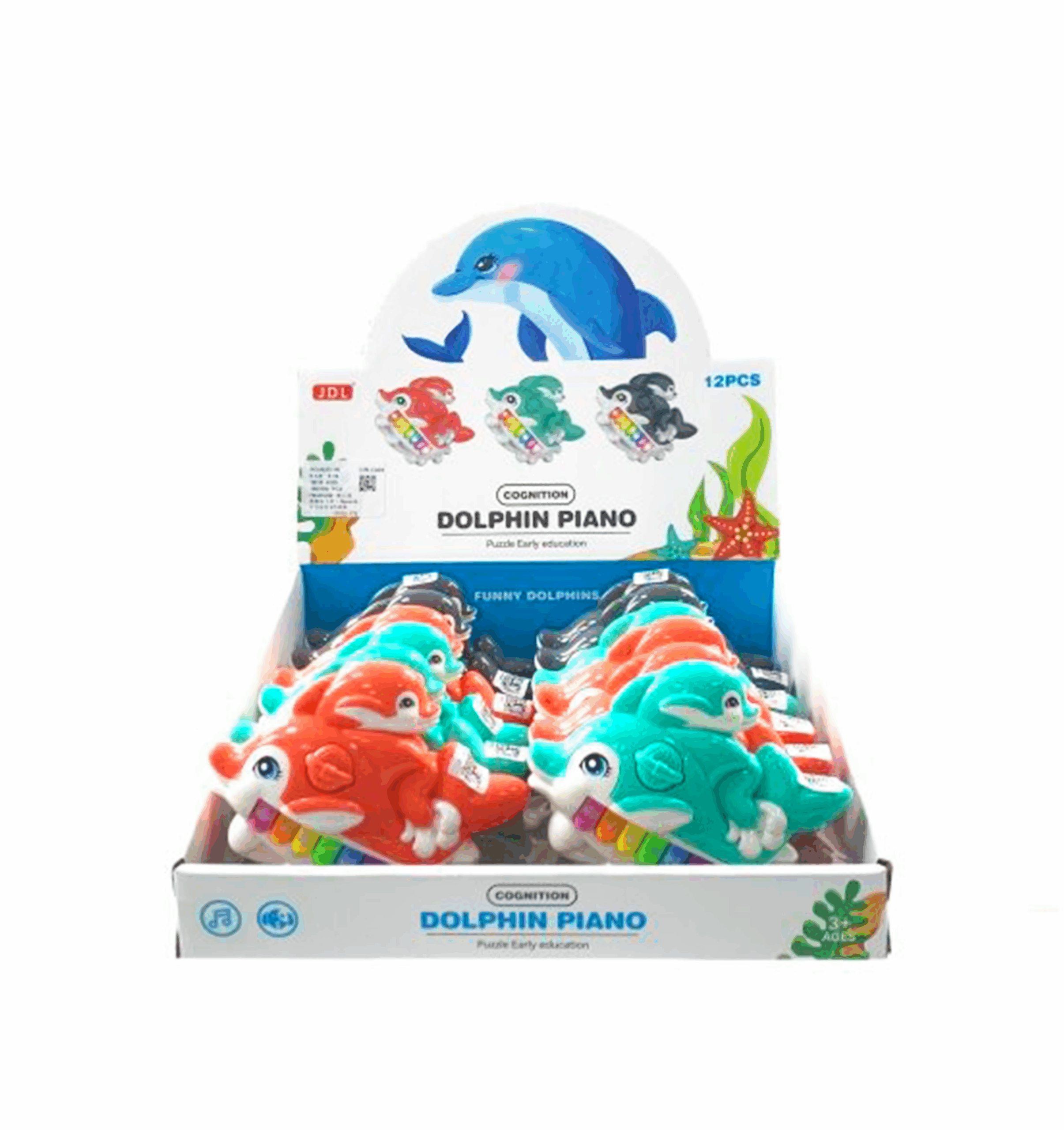 Mini-piano éducatif en forme de dauphin (couleurs assorties)