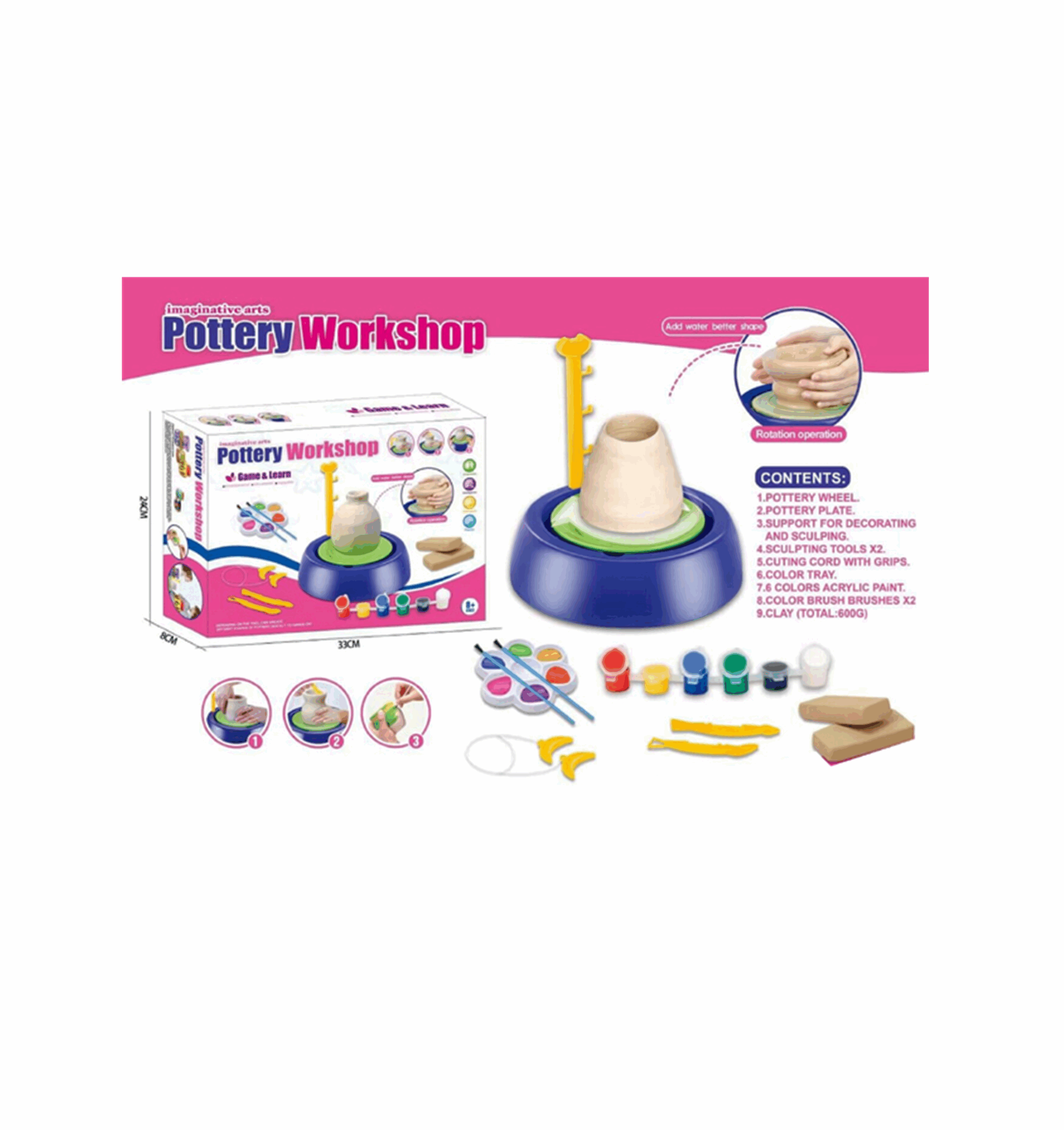 Poterie électrique pour enfants avec tour et outils