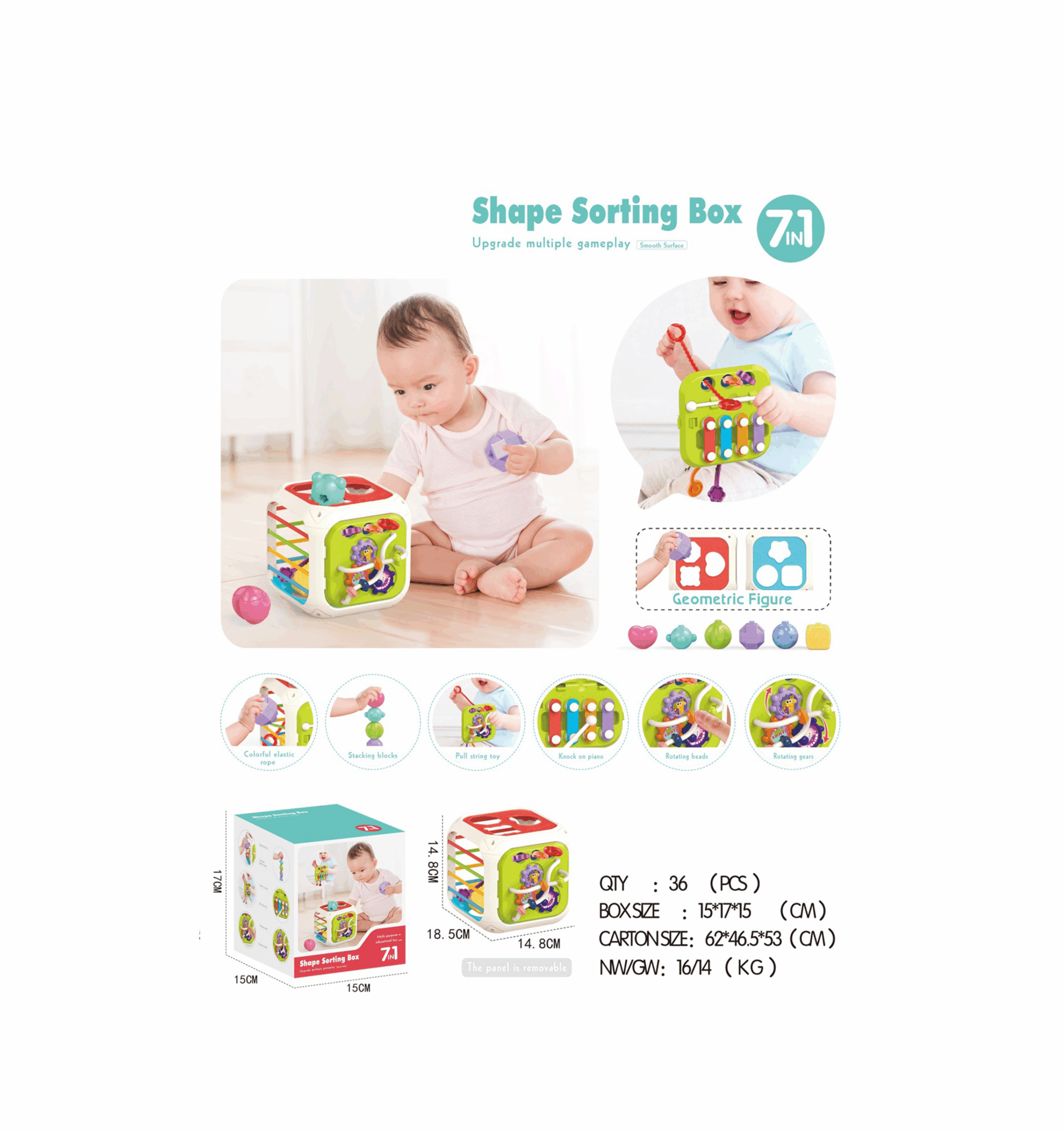 Cube d'activités multi-jeux bébé