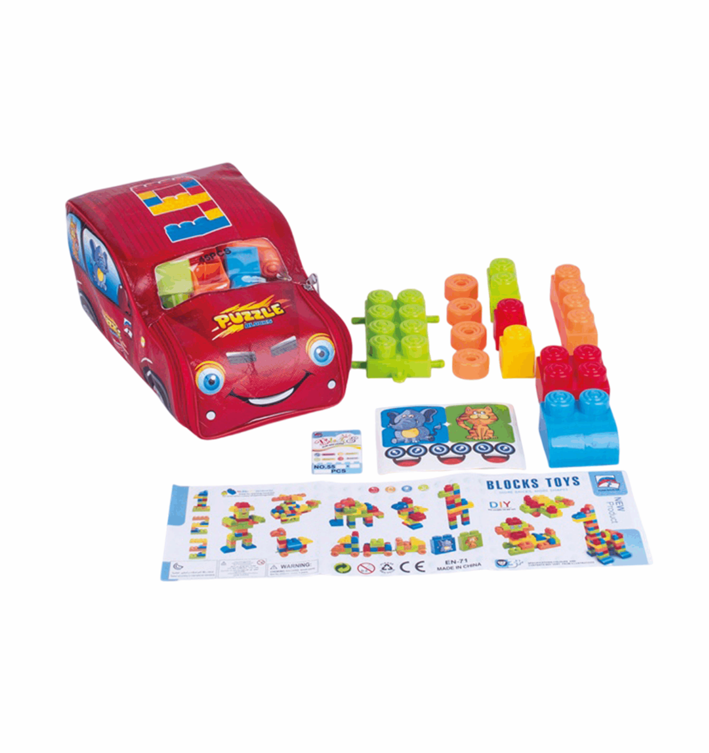 Blocs de construction éducatifs et créatifs à assembler (45 pièces)