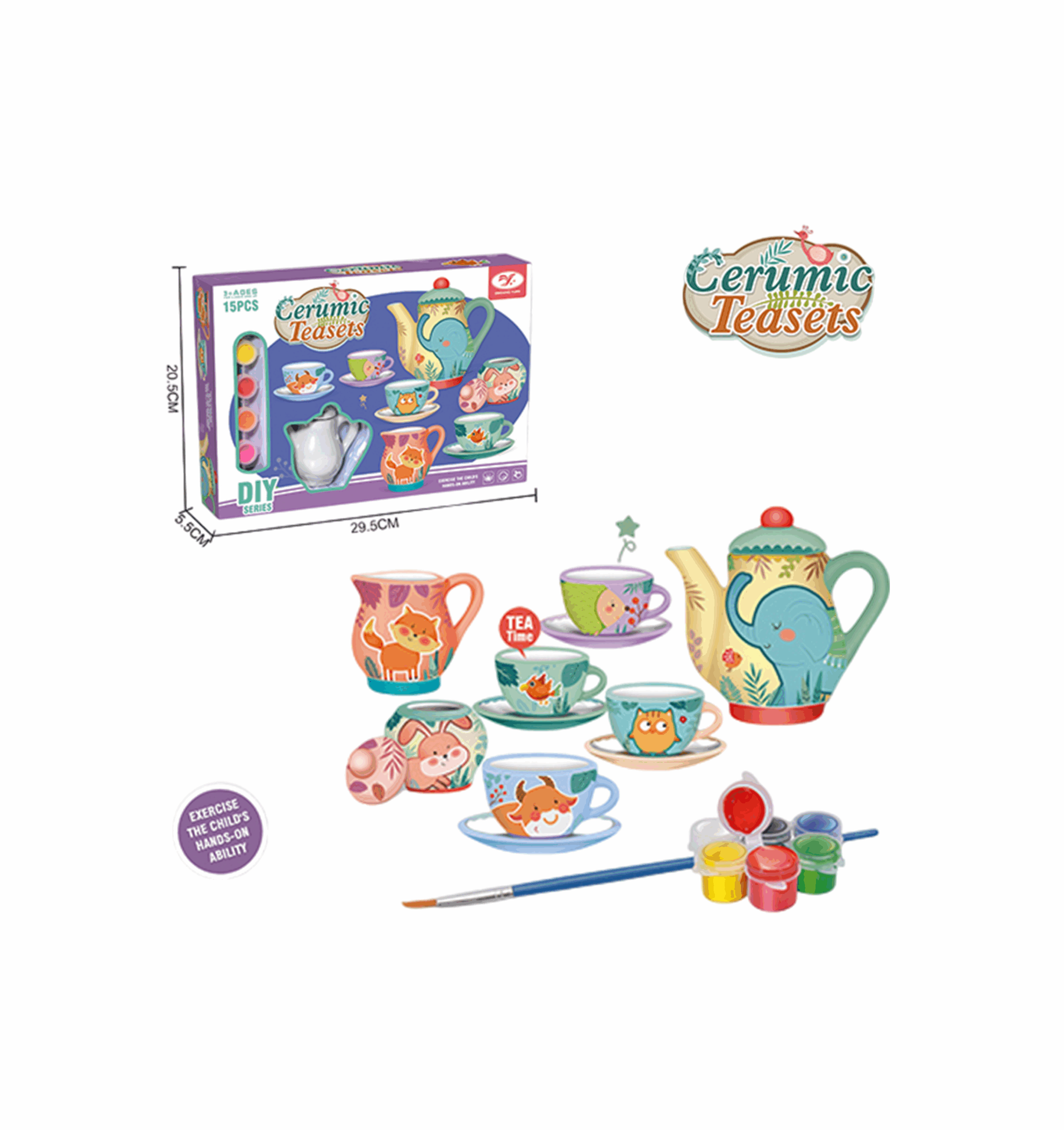 Kit de service à thé en céramique à décorer