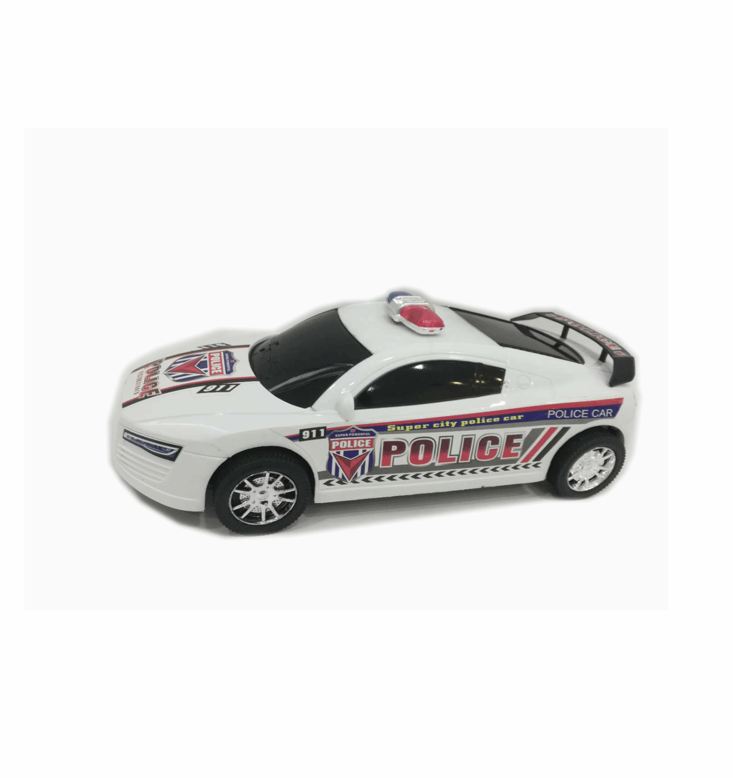 Véhicule de police jouet blanc avec sirène