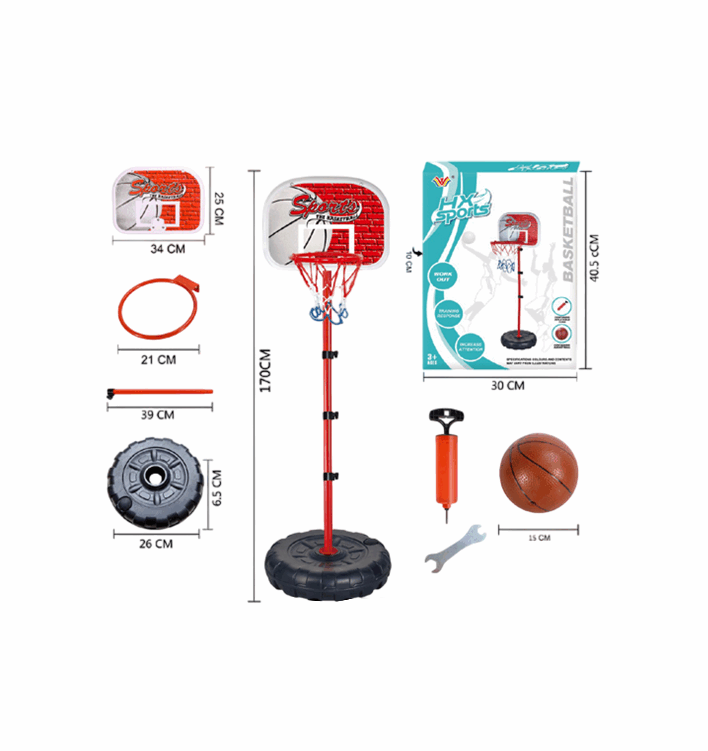 Panier de basketball réglable pour enfants