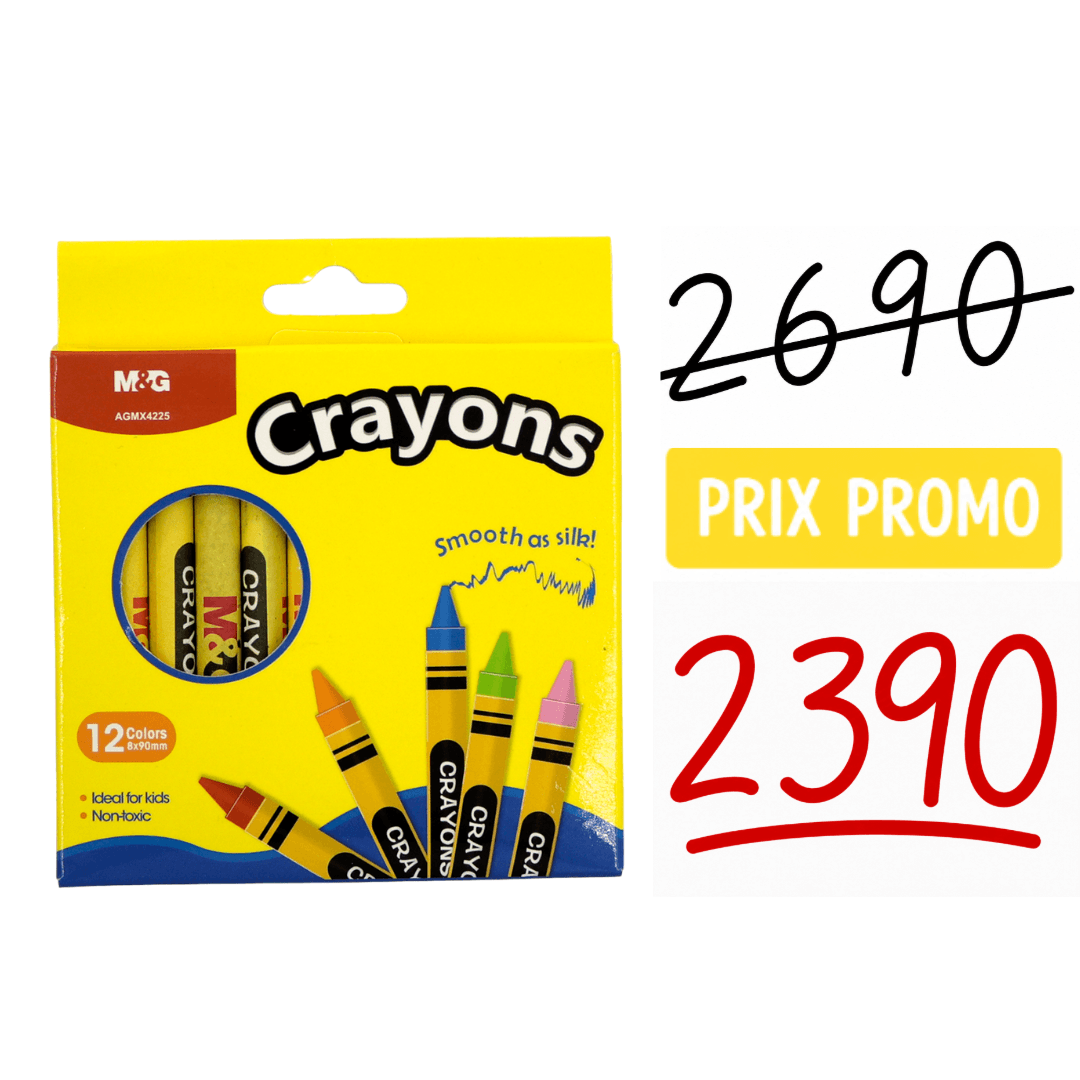 crayons de cire 12 couleurs M&G X4225