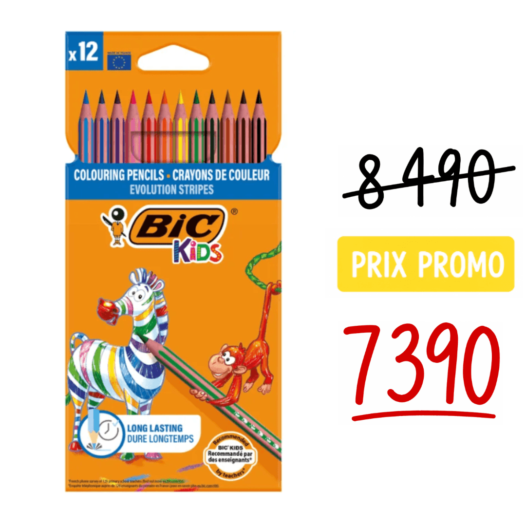 crayons de couleur Tropicolors 12 pièces Bic Kids