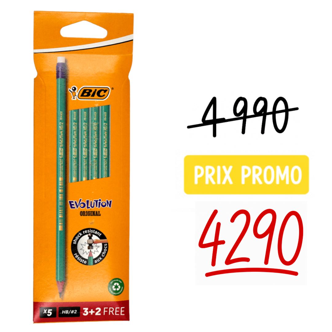 Crayon graphite HB Bic Evolutions 3+2