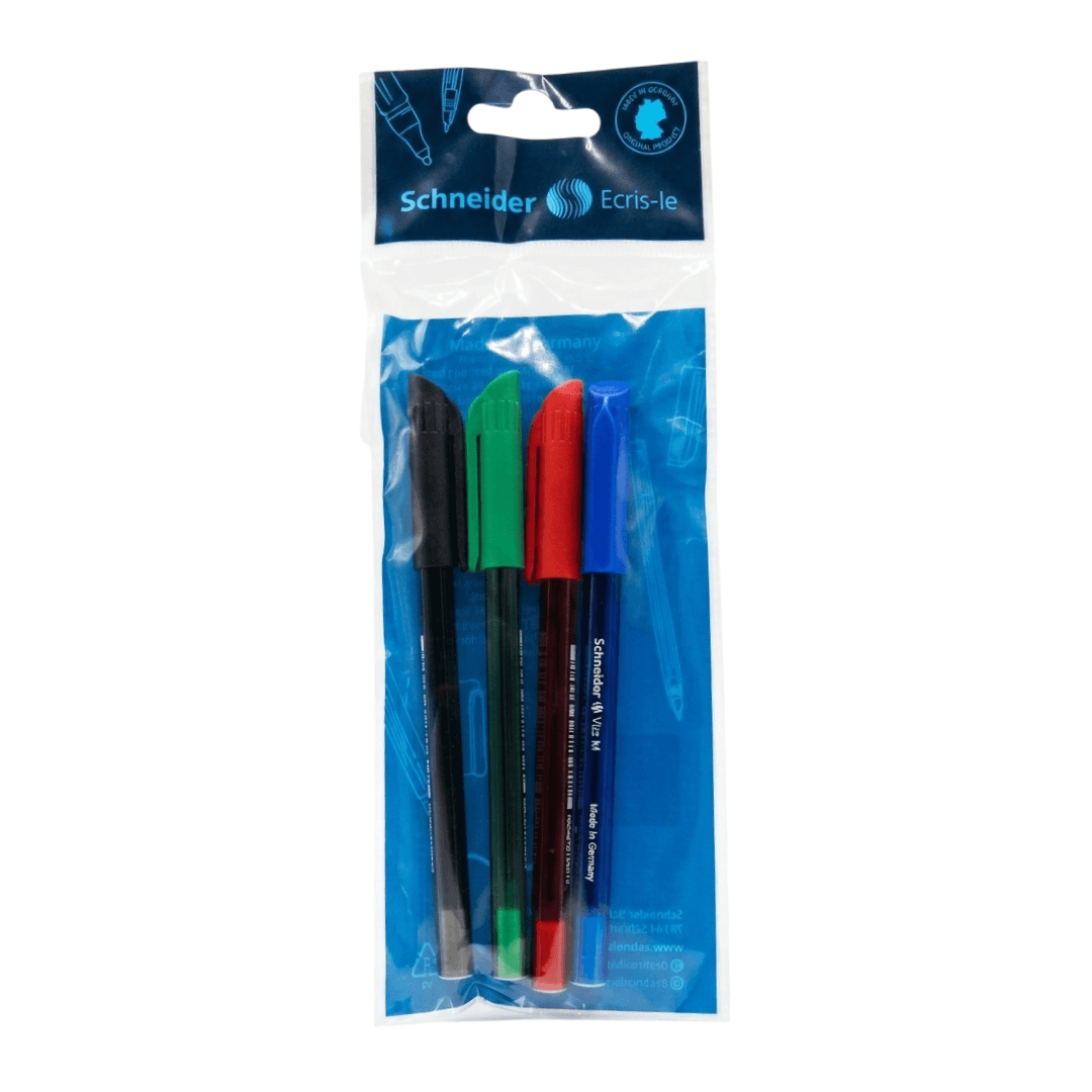 Stylos à bille Vizz 4 couleurs assorties