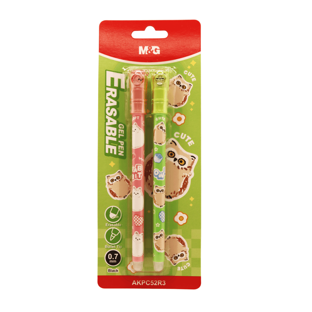 Stylo gel effaçable noir Soft Animal