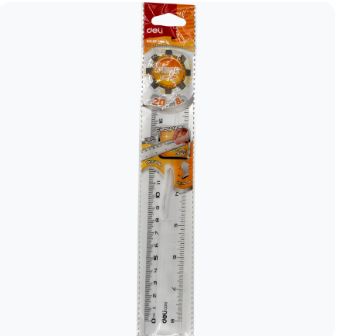 Règle plate transparente 20cm Deli EG01612