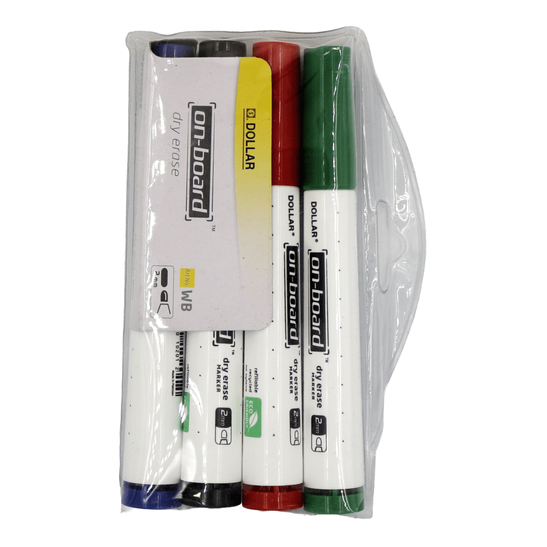 Marqueur tableau blanc Dollar 4 couleurs
