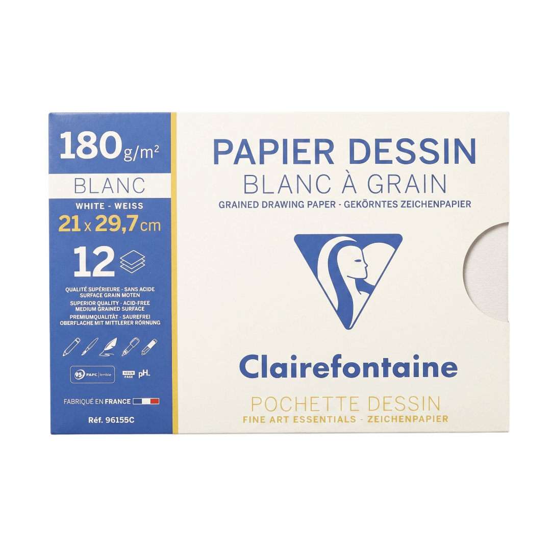 Papier dessin couleur vive 12 feuilles 24×32 160 g Clairefontaine