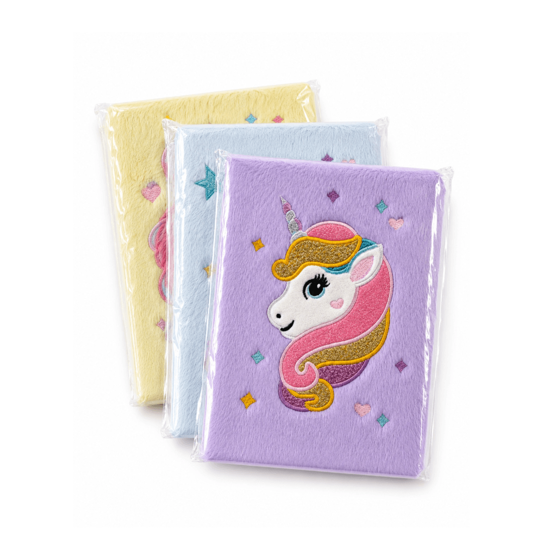 Carnet de notes peluche motif licorne (unité)