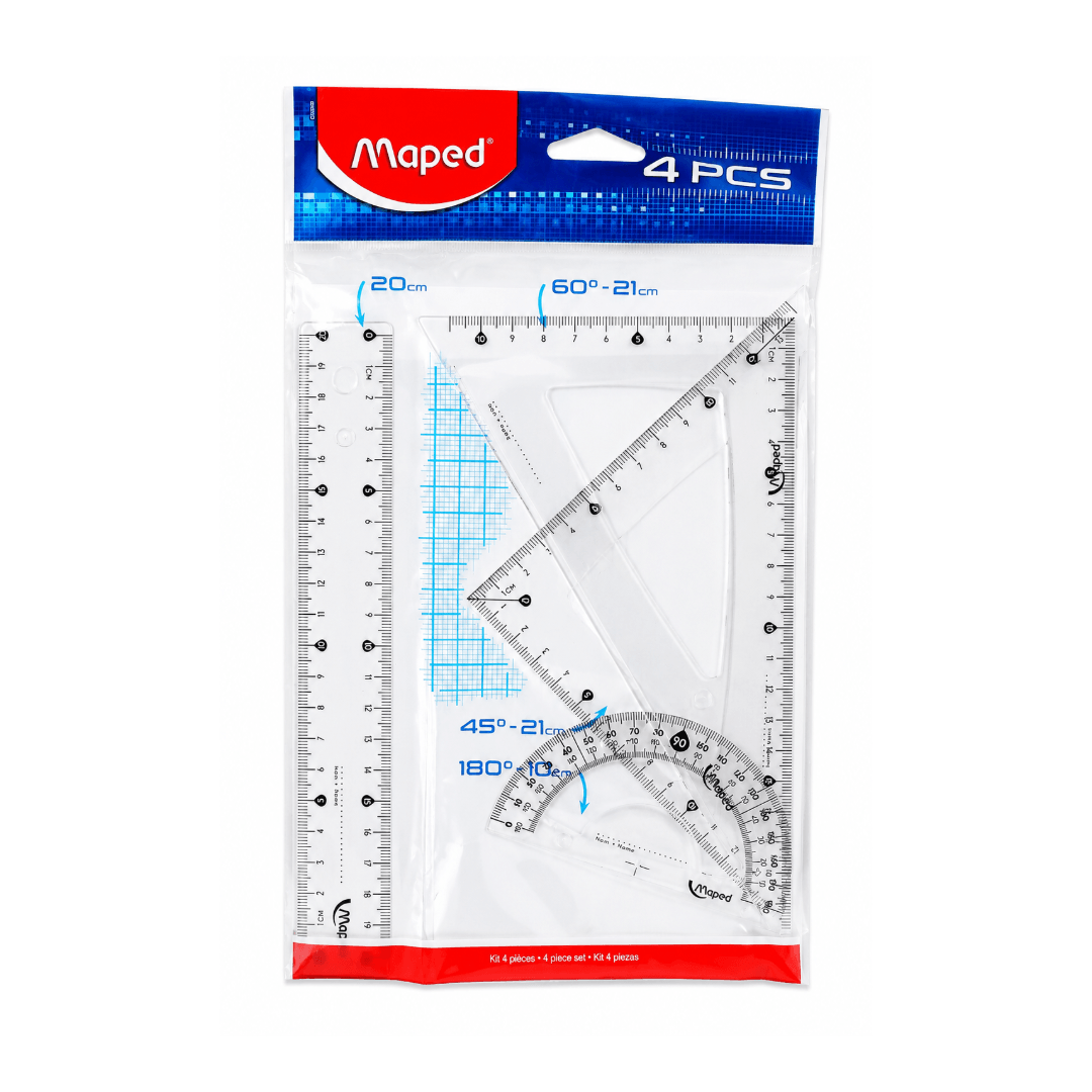 Kit traçage 4 pièces Maped Medium 20cm