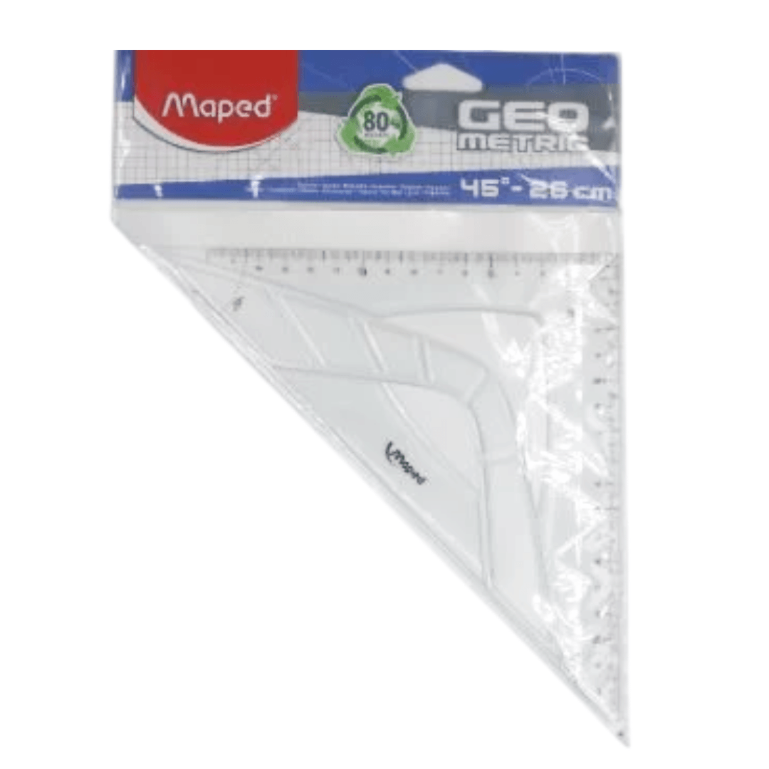 Équerre plastique 45° avec hypoténuse 26cm Maped
