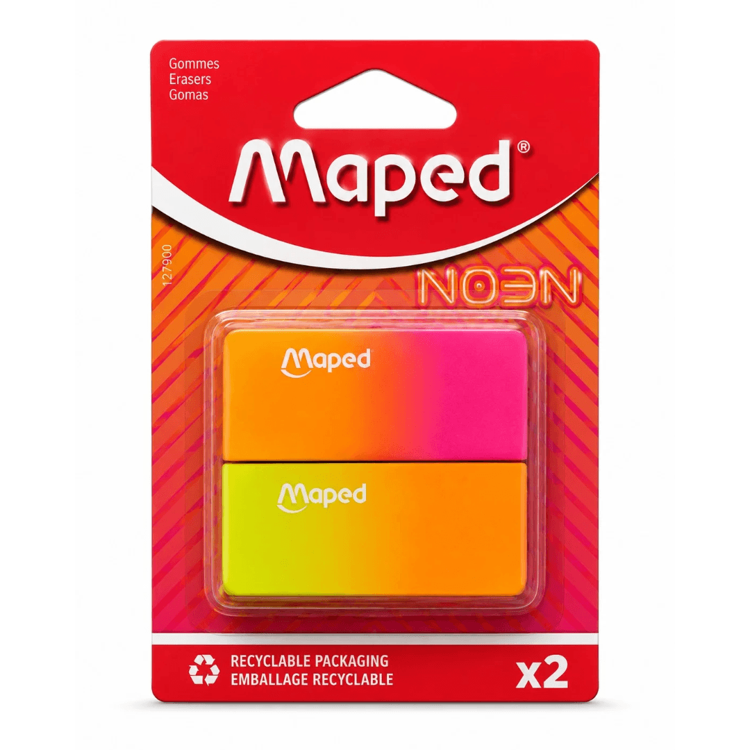 Gommes Néon lot de 2