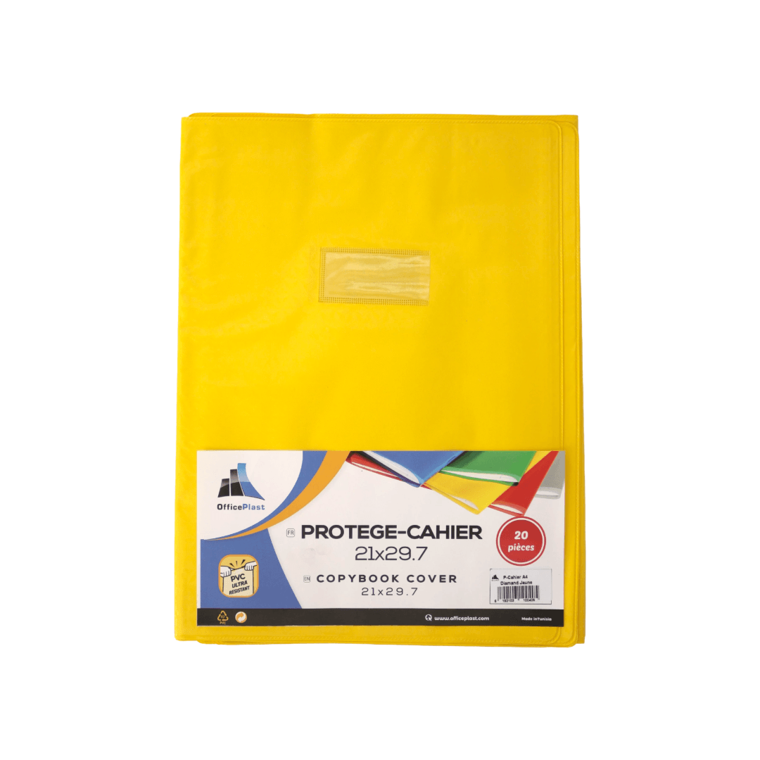 Protège-cahier petit format jaune Office